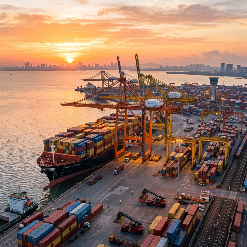 Mumbai Port cargo operations by Aditya Shipping